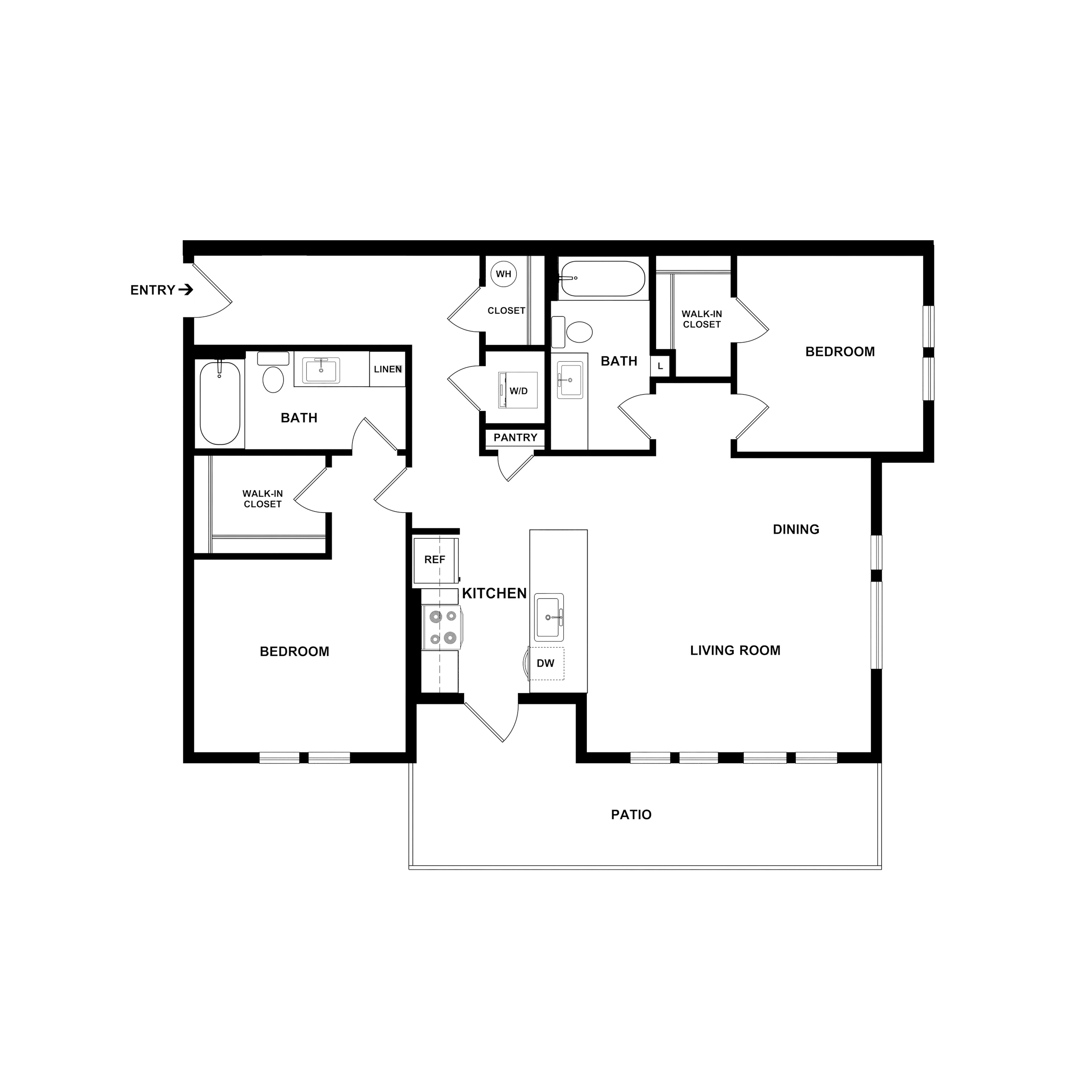2 Bed 2 Bath Garden with Detached Garage - 1071