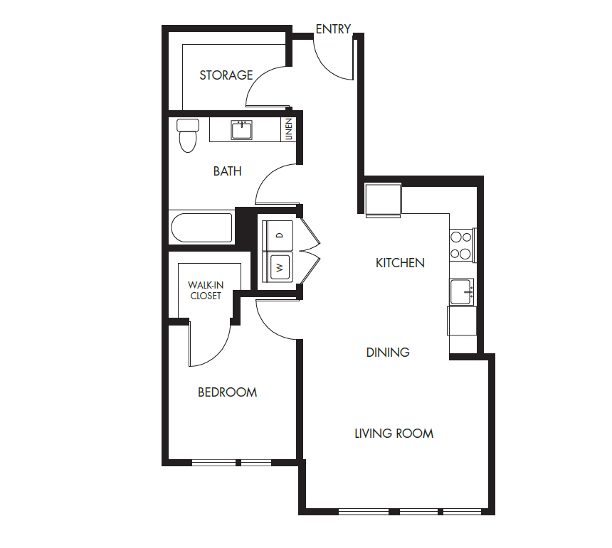 1 Bed 1 Bath Podium - 787