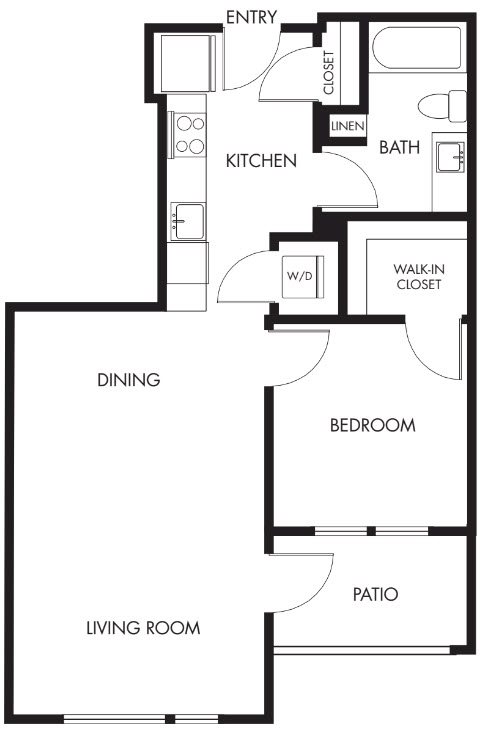 1 Bed 1 Bath Podium - 649