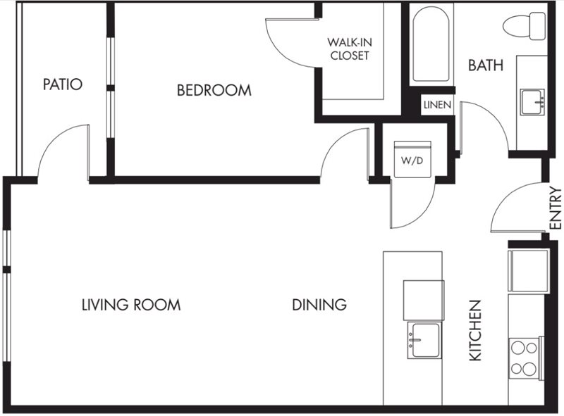 1 Bed 1 Bath Podium - 766