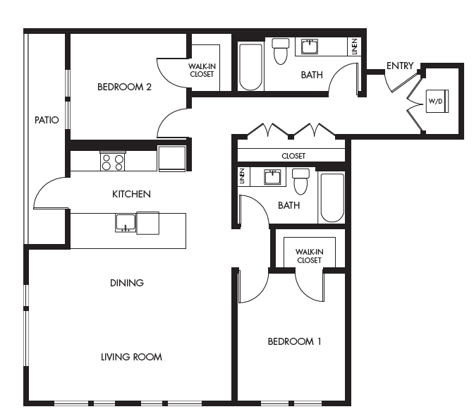 2 Bed 2 Bath Podium - 1162