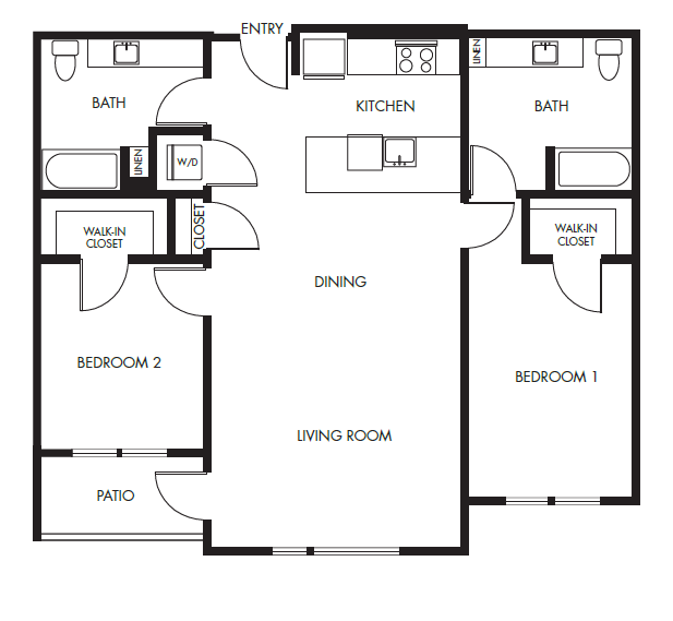 2 Bed 2 Bath Podium - 1165