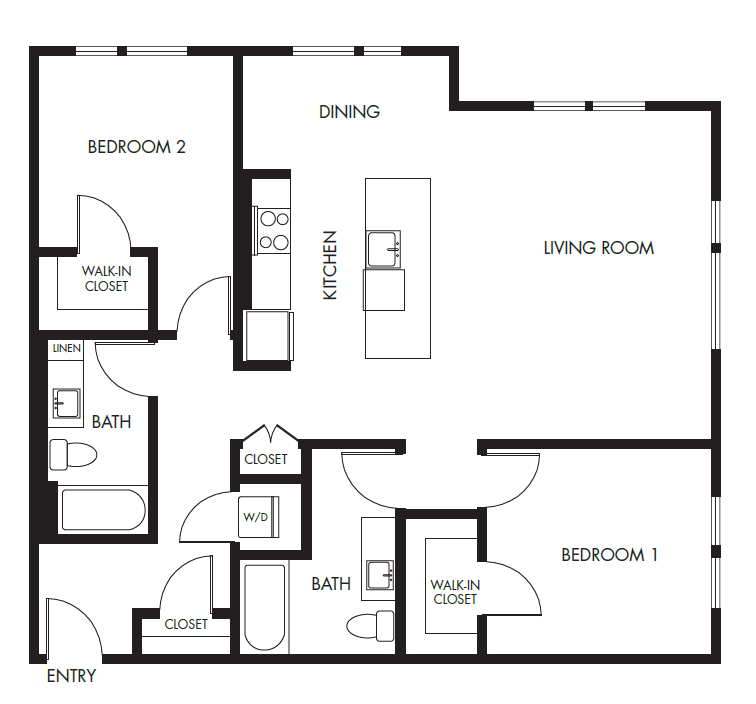 2 Bed 2 Bath Podium - 1183A