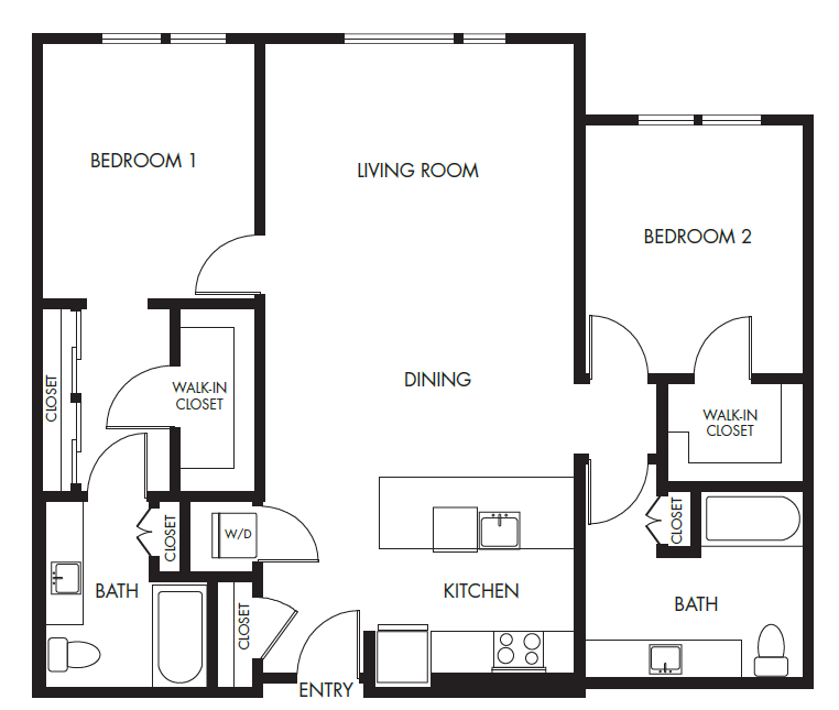 2 Bed 2 Bath Podium - 1183B