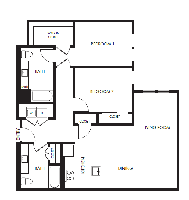 2 Bed 2 Bath Podium - 1232