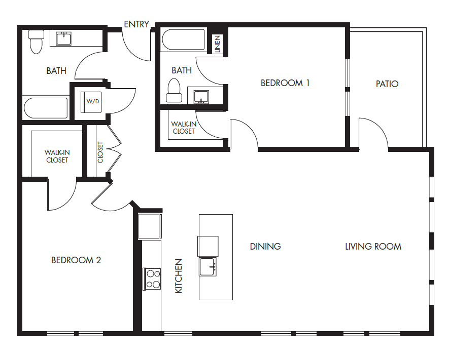 2 Bed 2 Bath Podium - 1341
