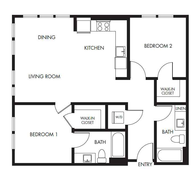 2 Bed 2 Bath Podium - 927