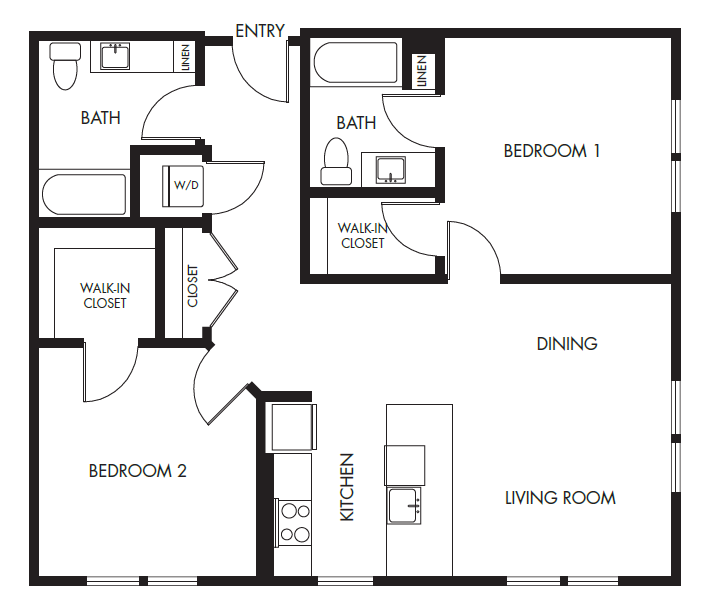 2 Bed 2 Bath Podium - 1044