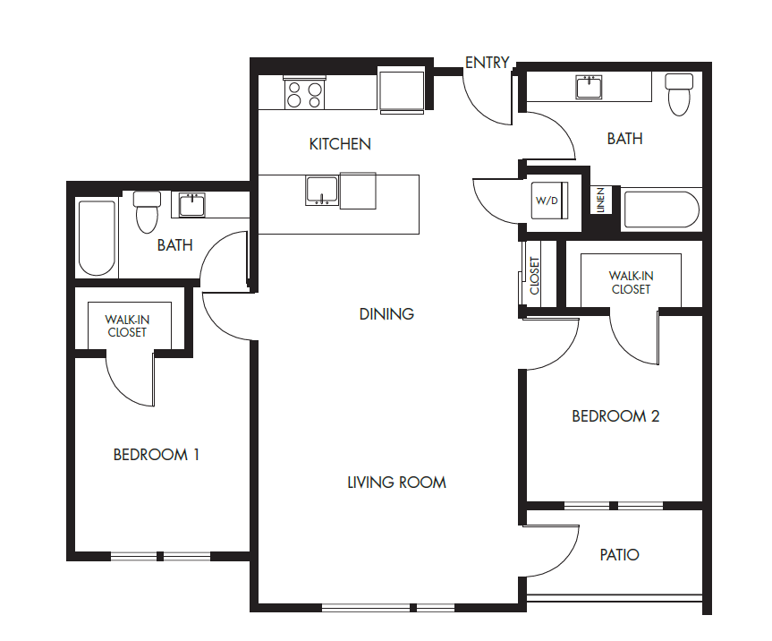 2 Bed 2 Bath Podium - 1088