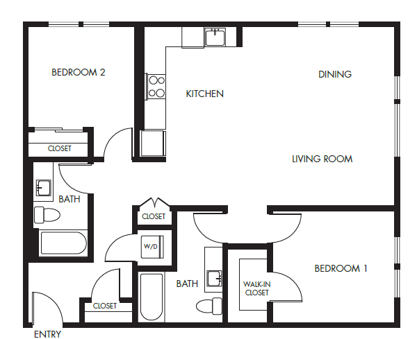 2 Bed 2 Bath Podium - 1111