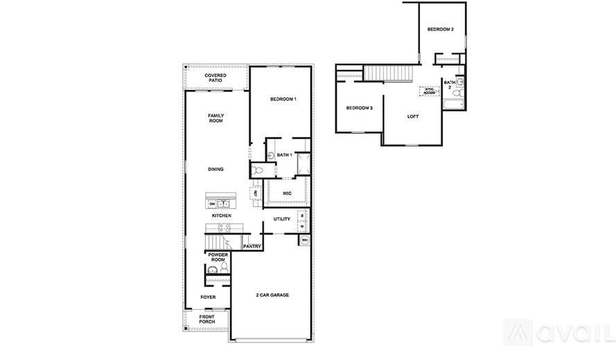 A floor plan of a house with a garage and a separate annex.