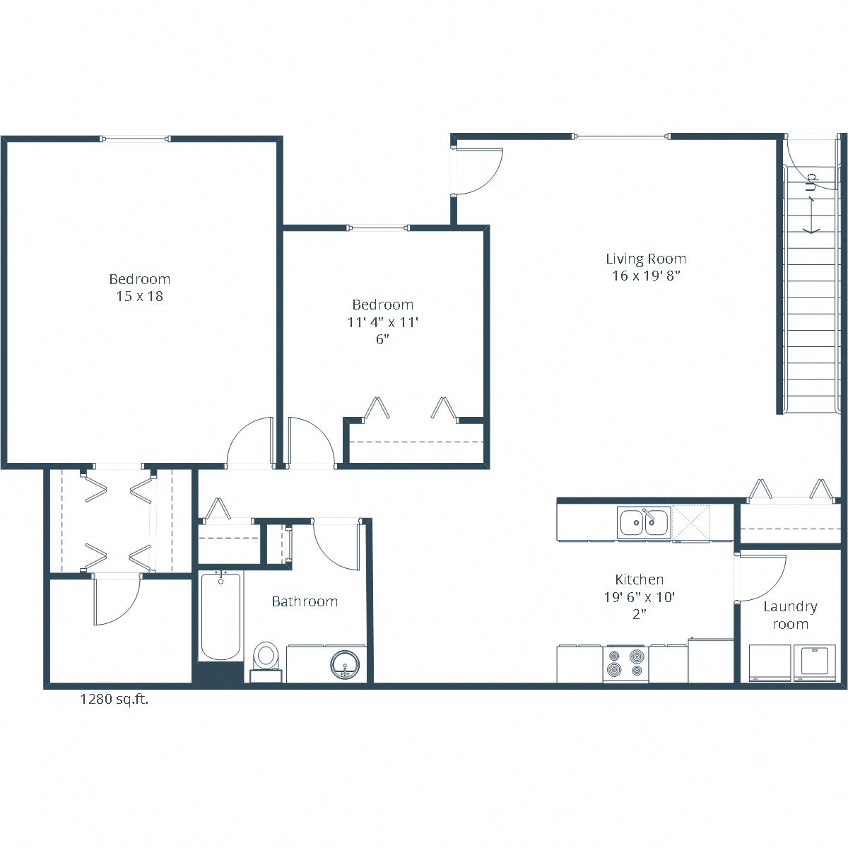 Foxboro Court Townhomes | Two Bedroom Floor Plan