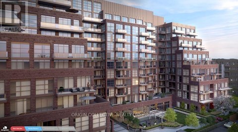 A modern apartment complex with multiple buildings and balconies.