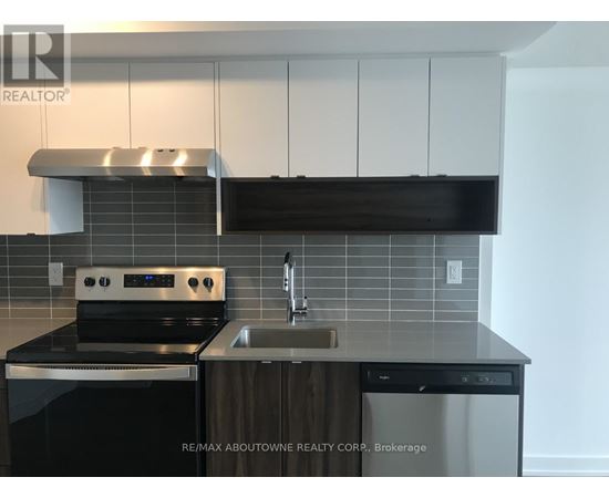A modern kitchen with a stove top oven and a dishwasher.