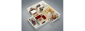 The Refuge Floor Plan at Mission Sierra Apartments, Union City, CA, 94587