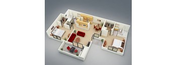 The Resort Floor Plan at Mission Sierra Apartments, Union City, CA