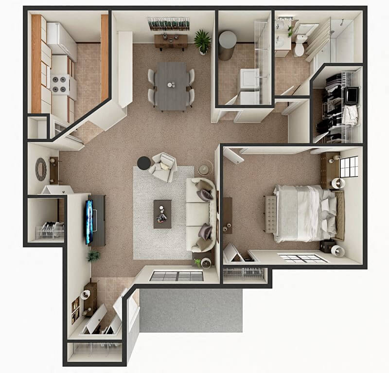 1 bedroom apartment floor plan