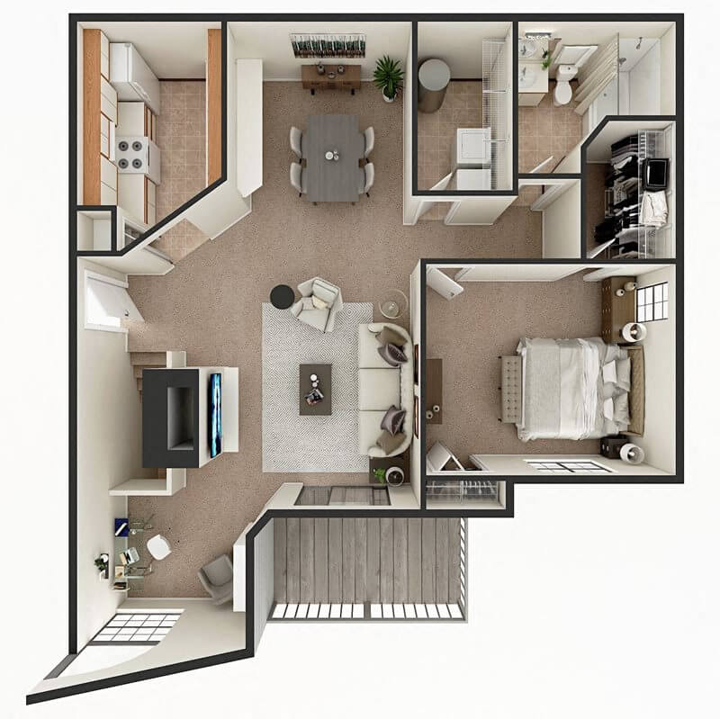 1 bedroom apartment floor plan