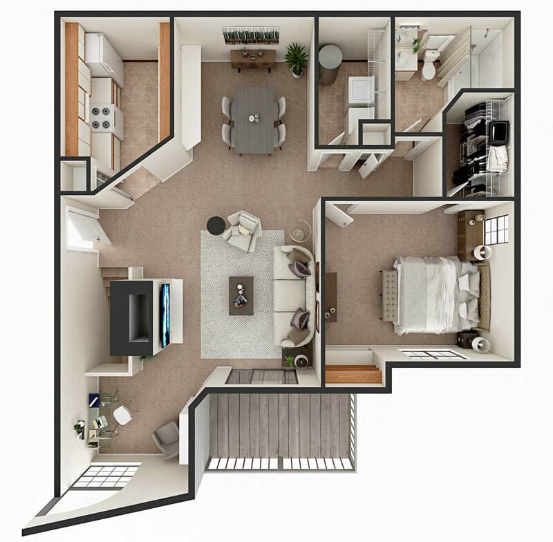 1 bedroom apartment floor plan