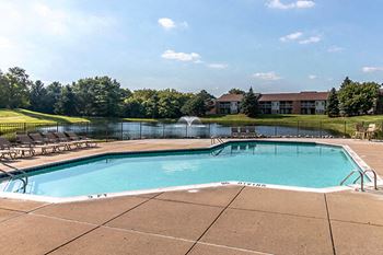 outdoor swimming pool at apartment complex