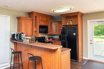 apartment clubhouse with kitchen