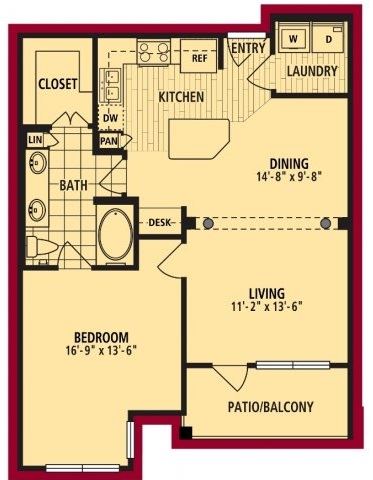 Lazio Floorplan Lazio Floorplan 834 sf