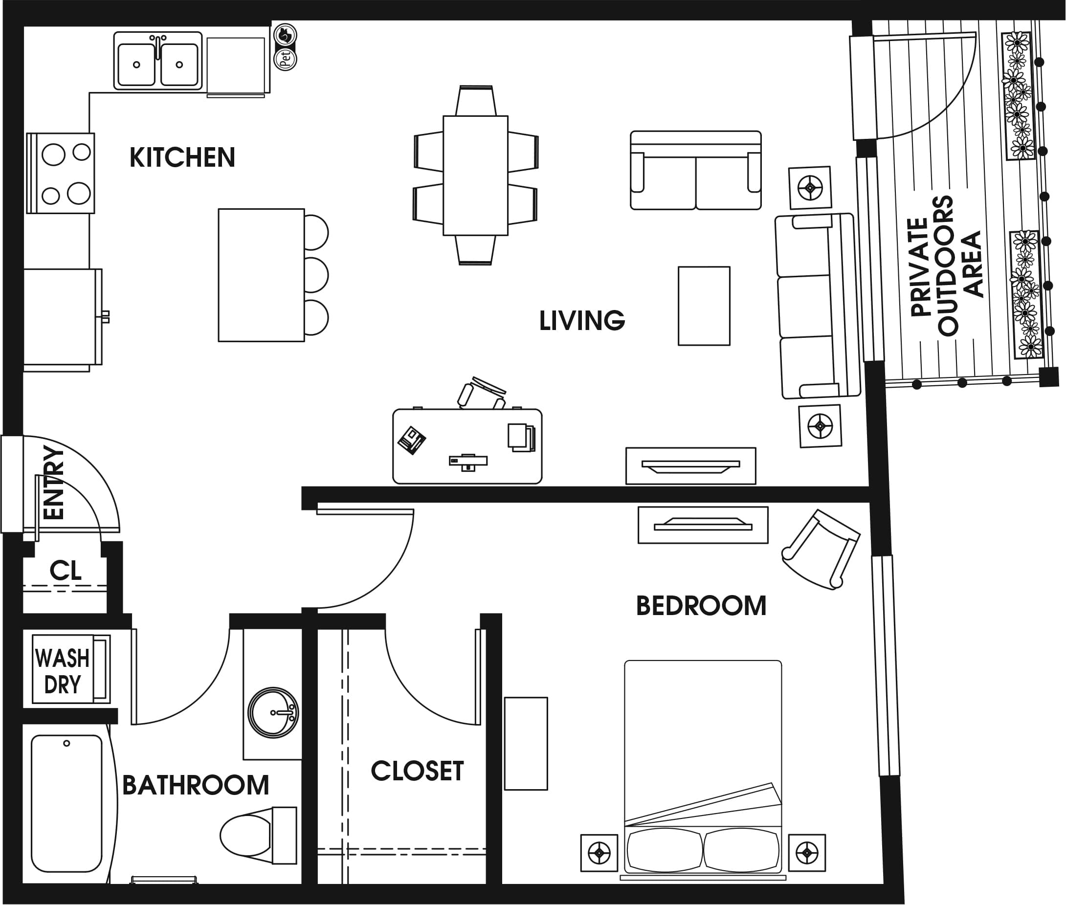 1 Bed/1 Bath-B3