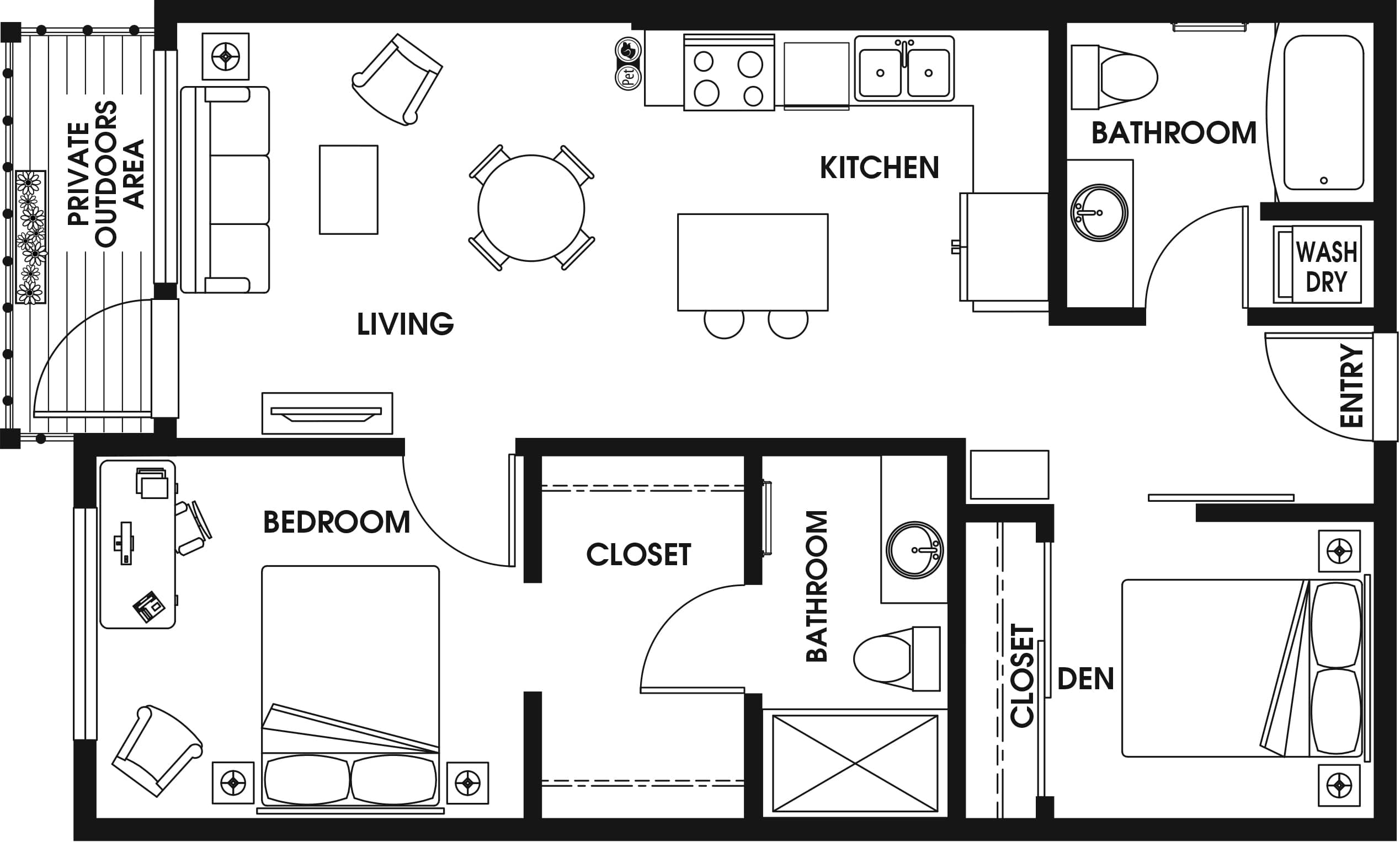 1 Bed/2 Bath Den-B7_D2