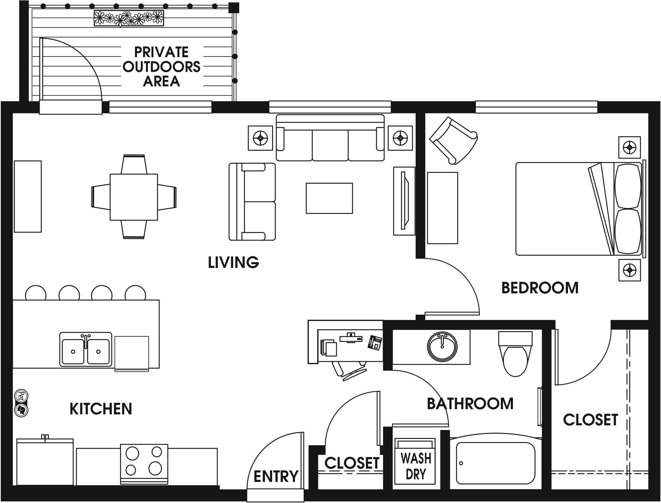 1 Bed/1 Bath-B8