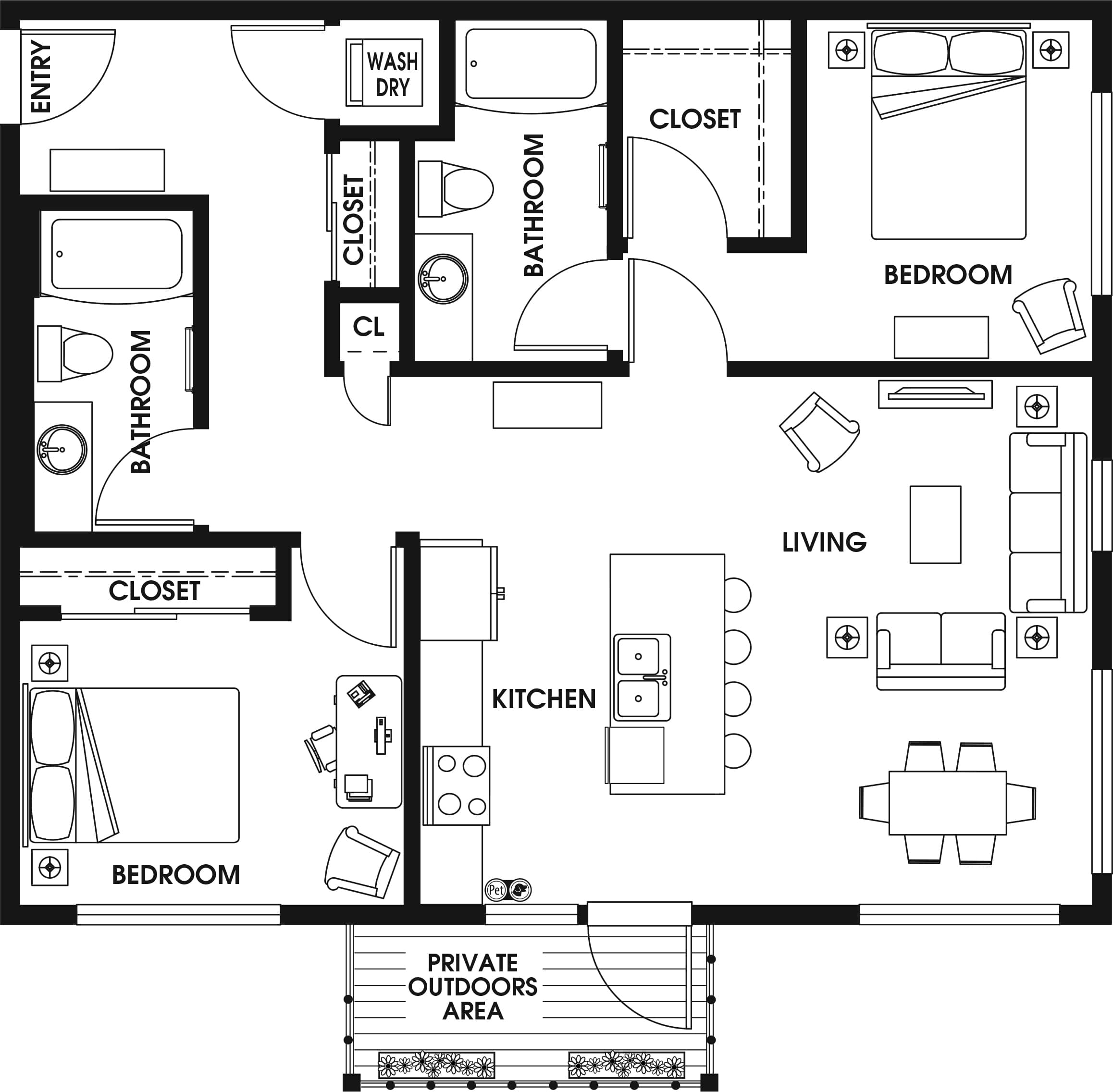 2 Bed/2 Bath-C3-2