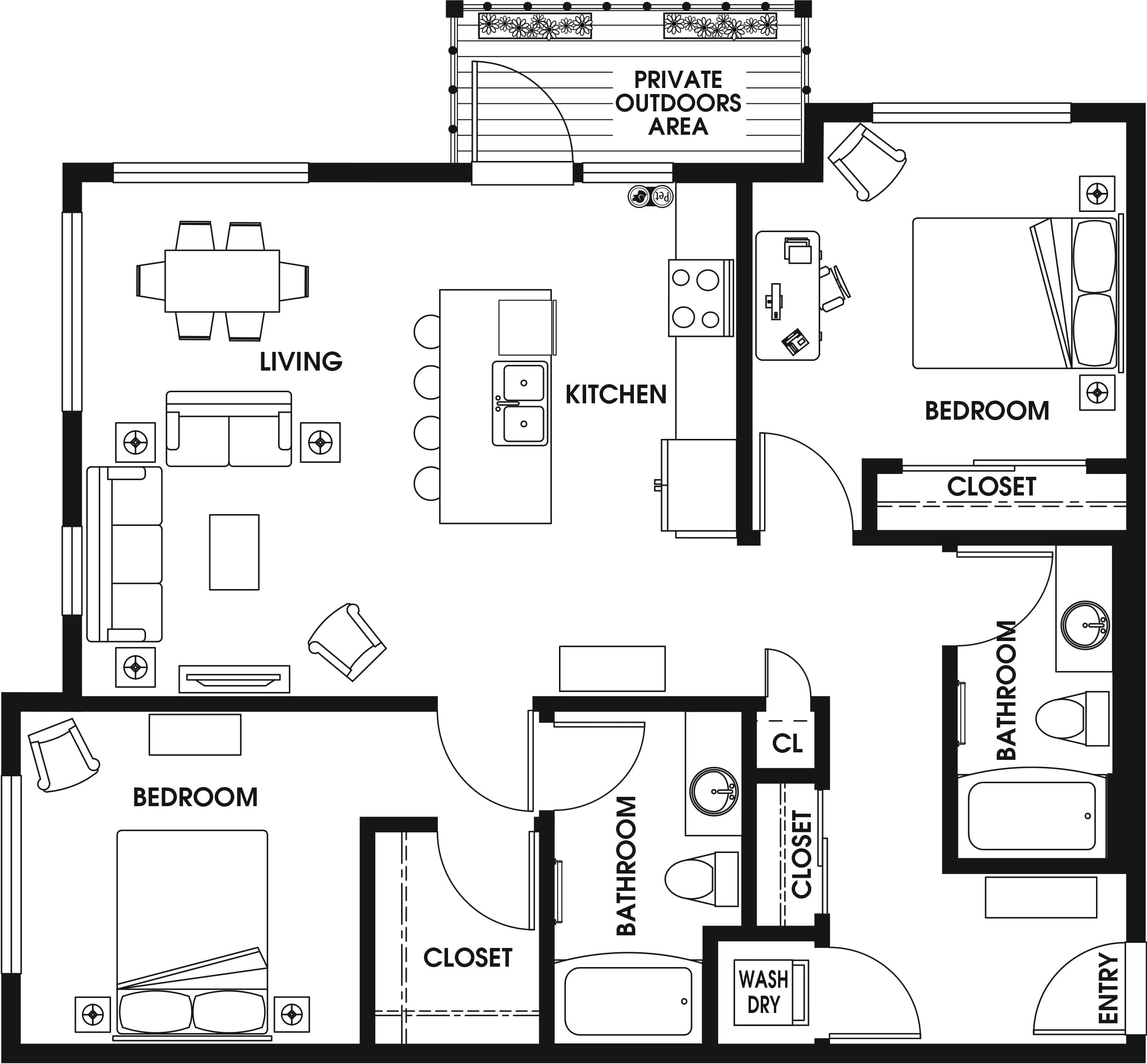 3 Bed/2 Bath ARCH-C3