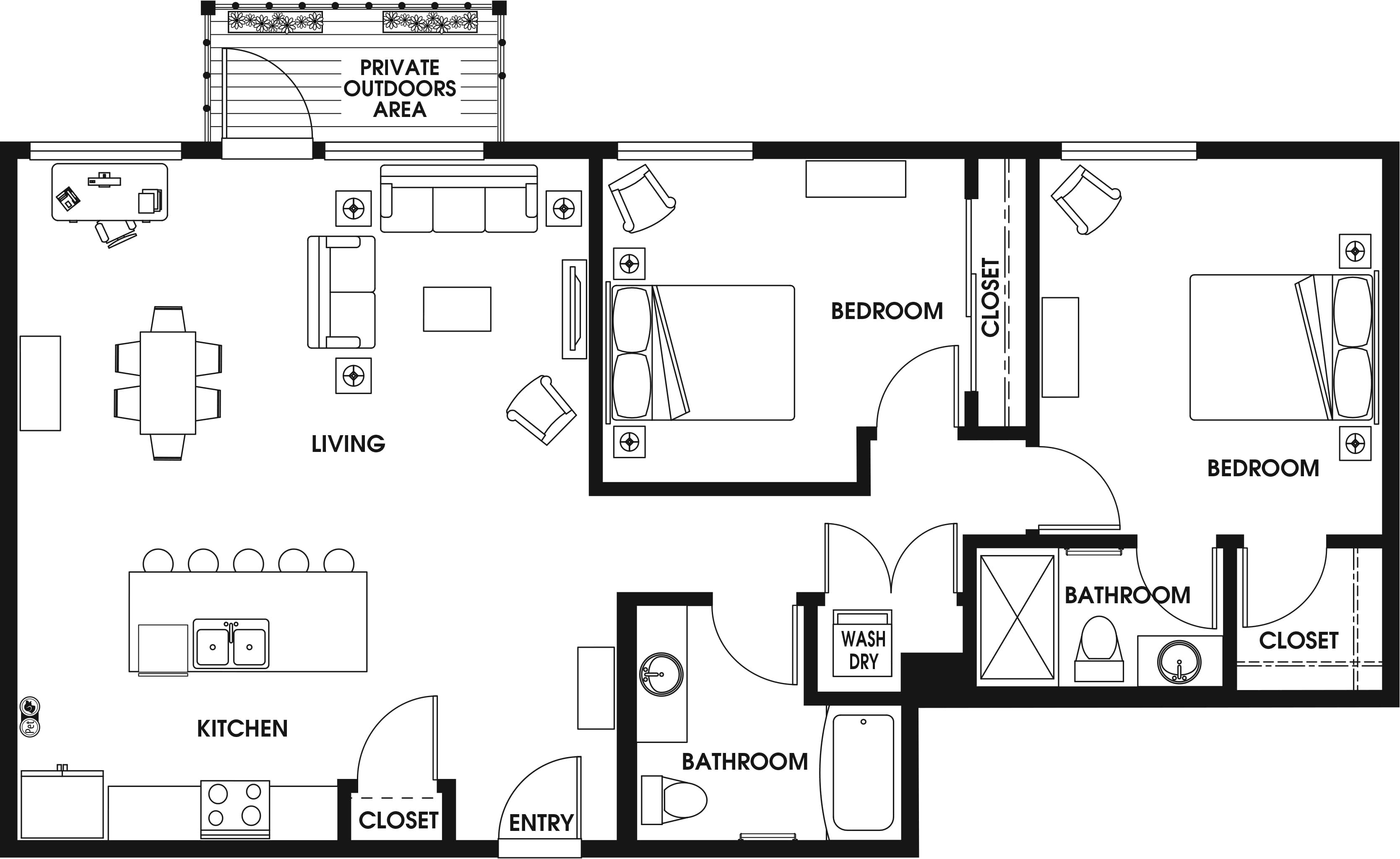 2 Bed/2 Bath ARCH-C4