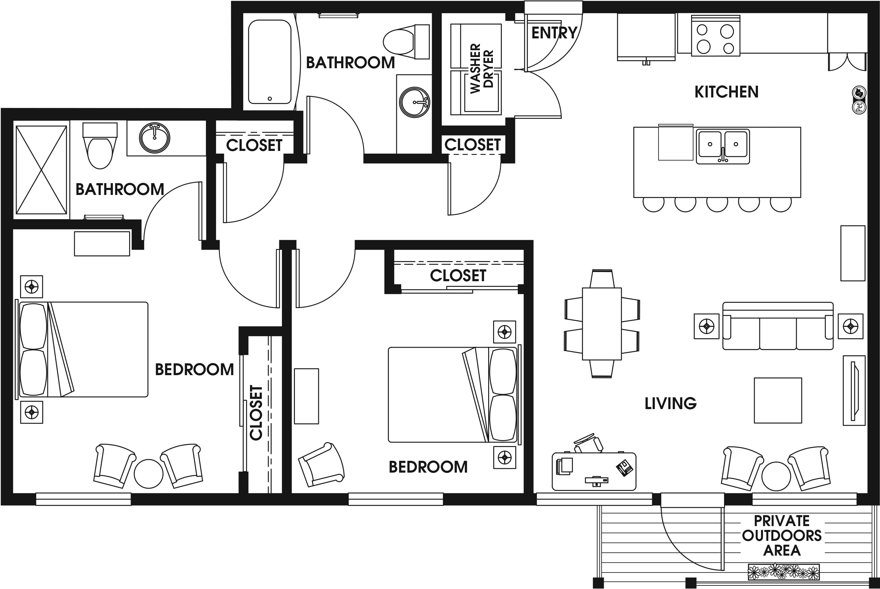 2 Bed/2 Bath ARCH-C5A_P