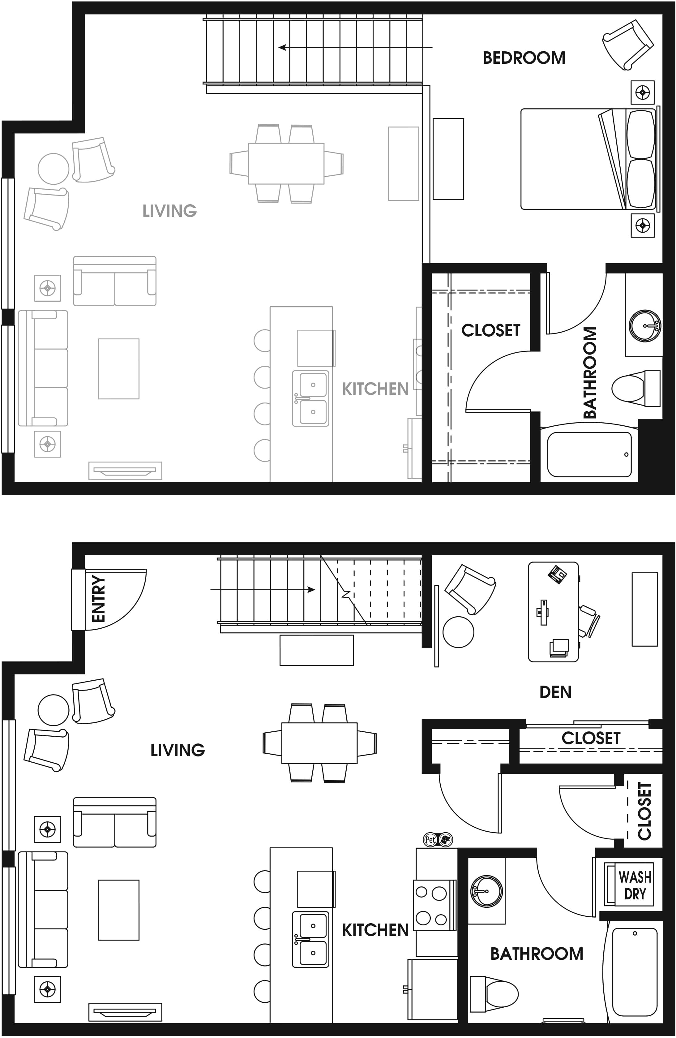 1 Bed/2 Bath Loft-TH1-2
