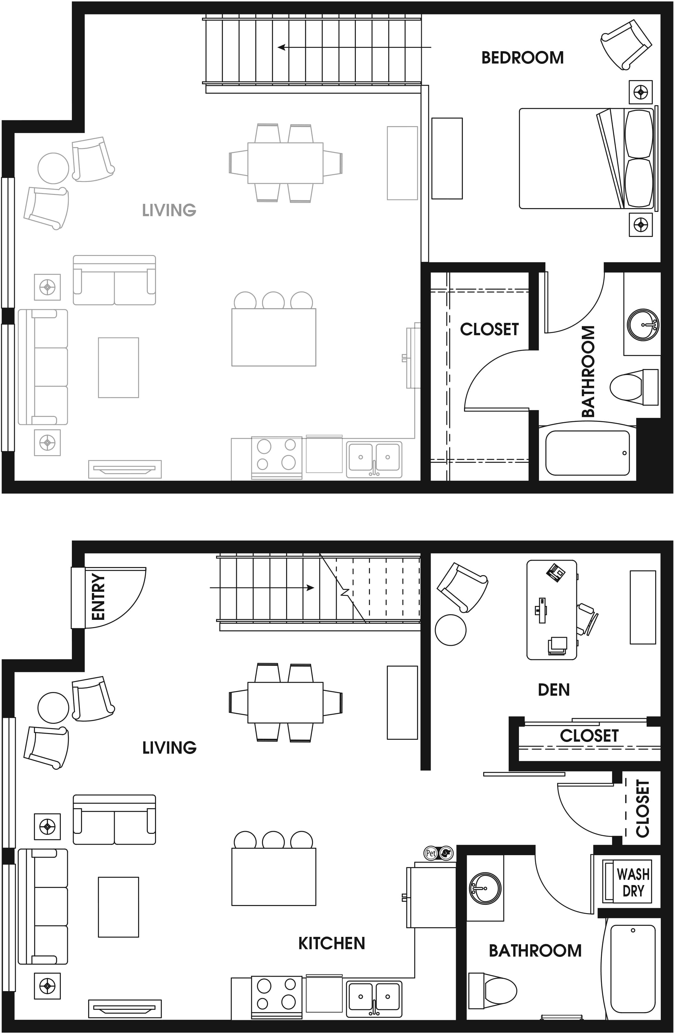 1 Bed/2 Bath Loft-TH1