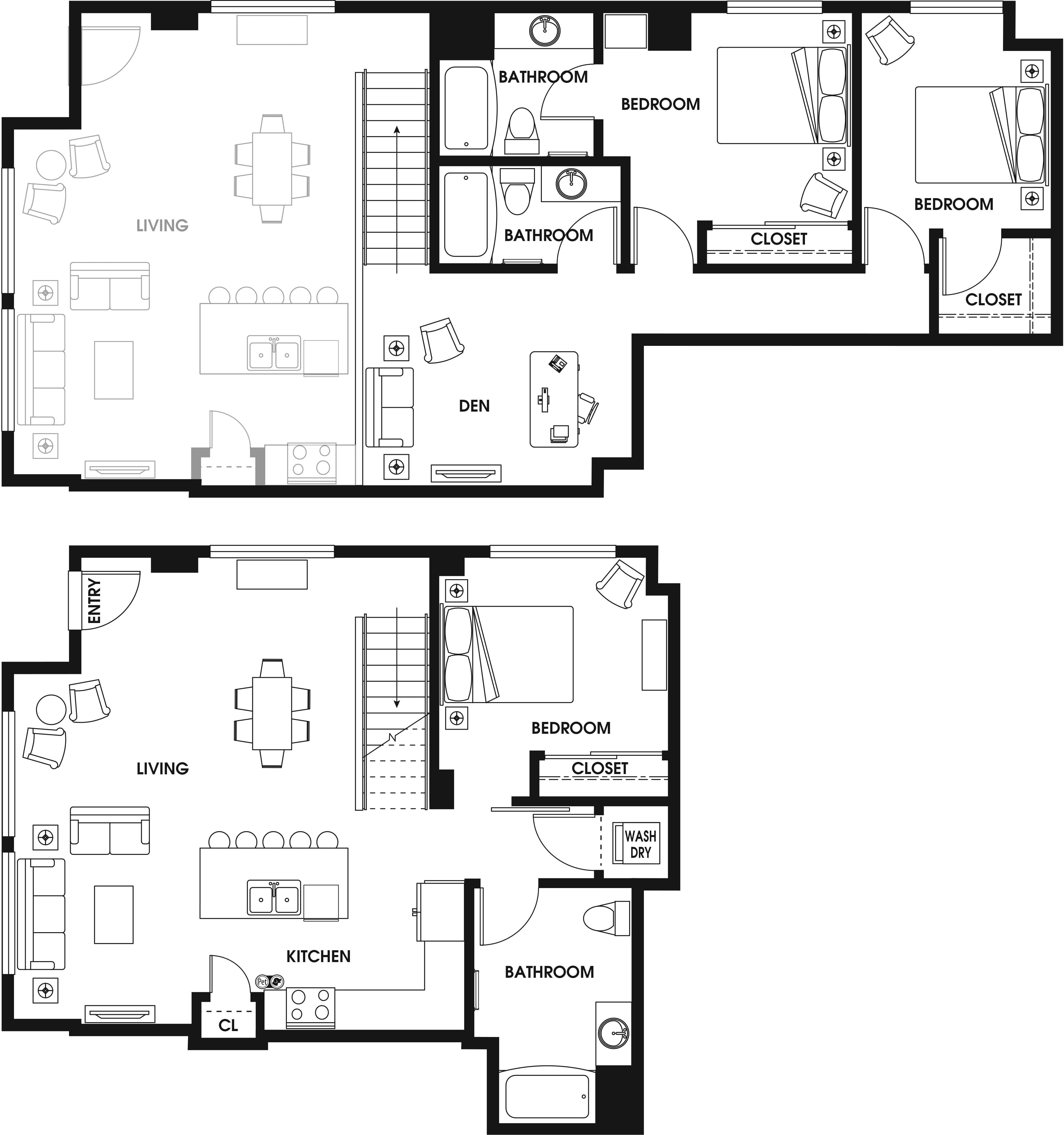3 Bed/3 Bath Loft-TH2