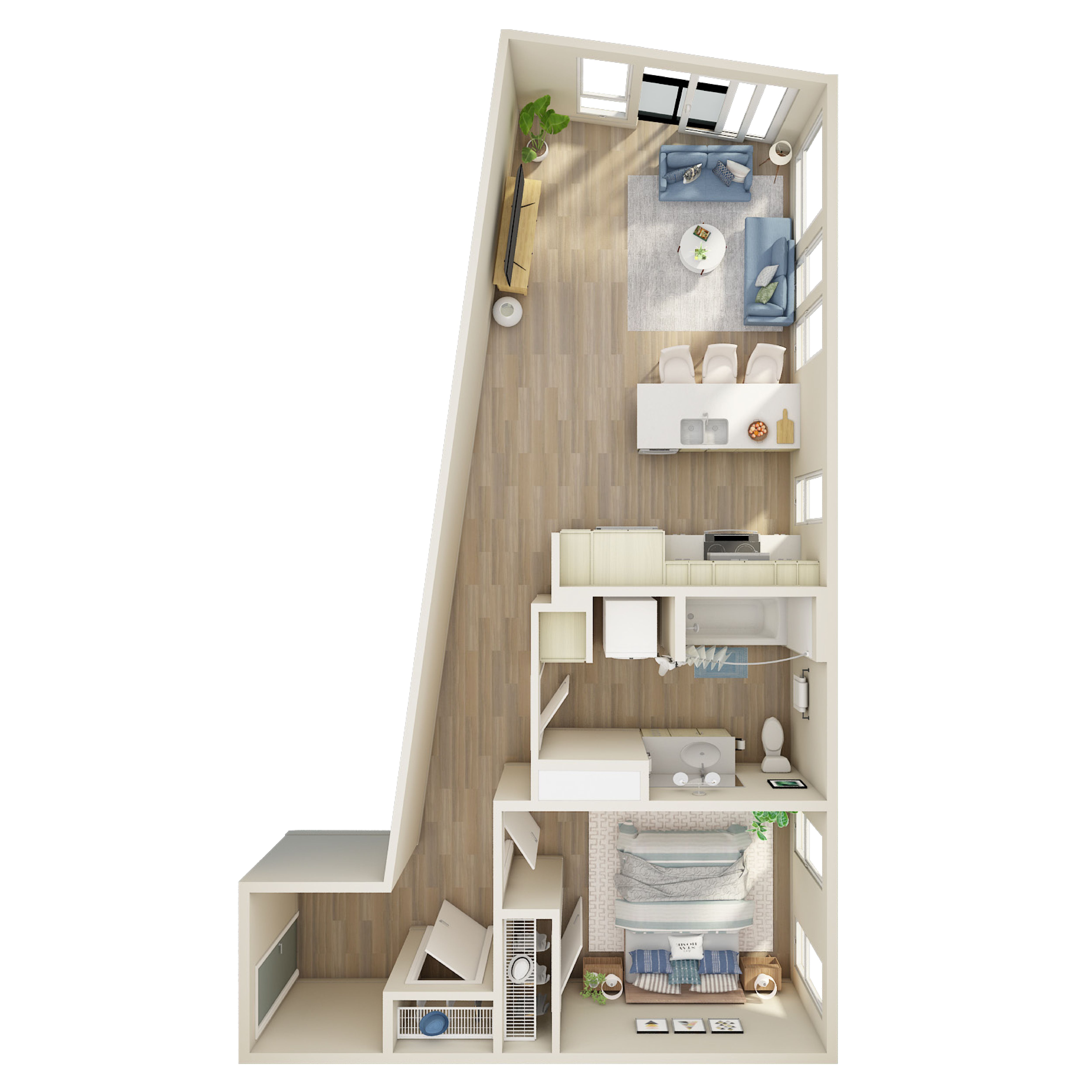 1 Bed, 1 Bath - J