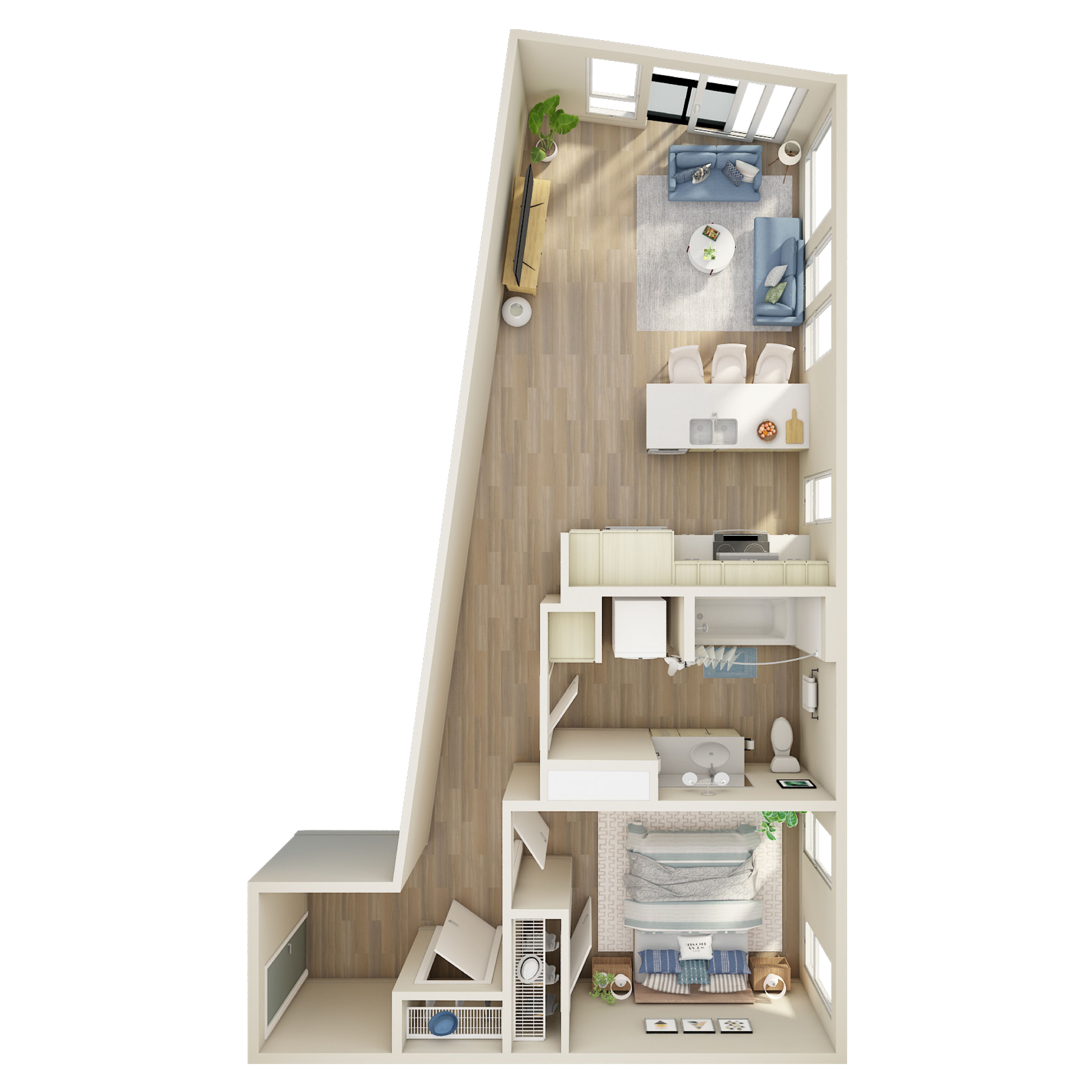 1 Bed, 1 Bath - K