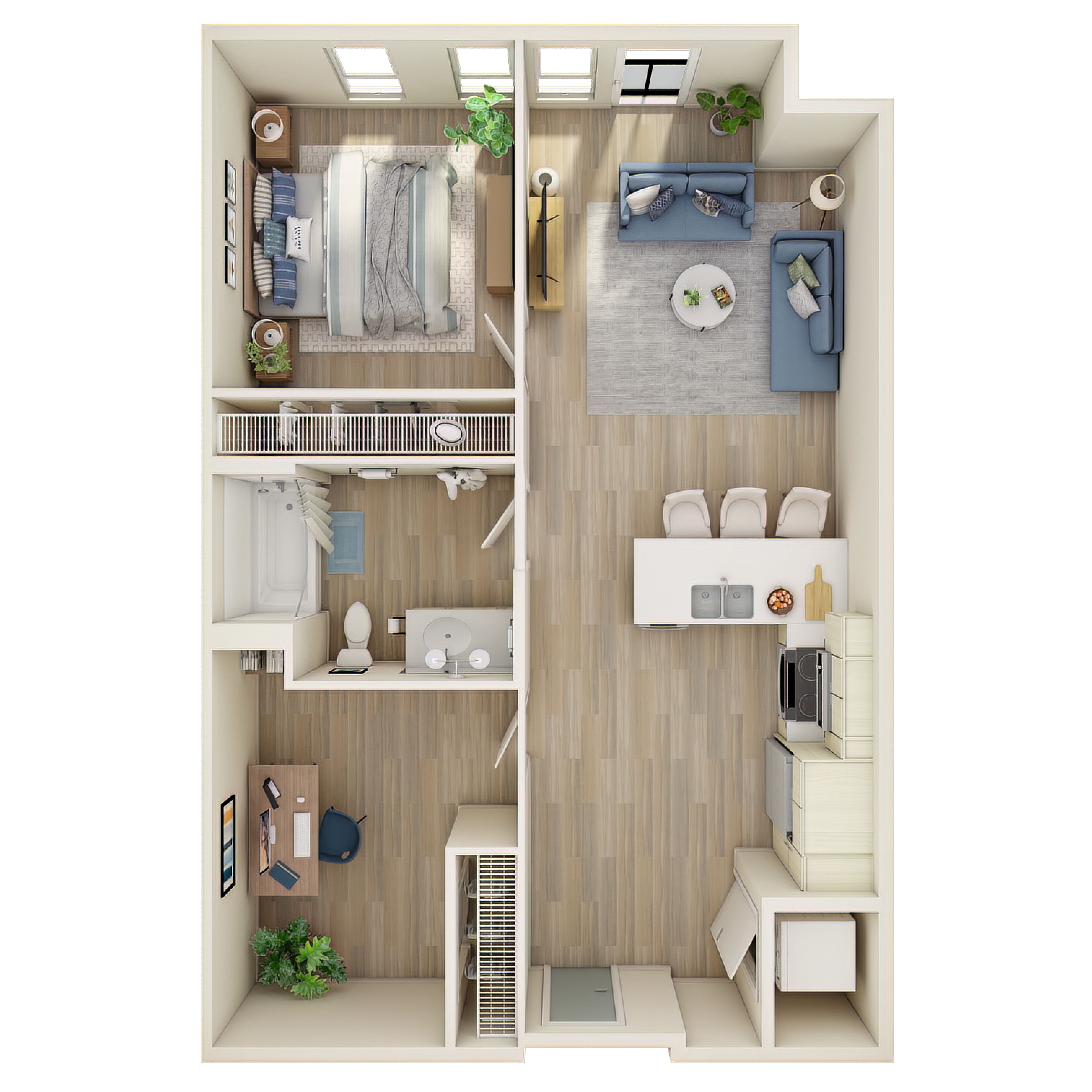 1 Bed, 1 Bath Den - A