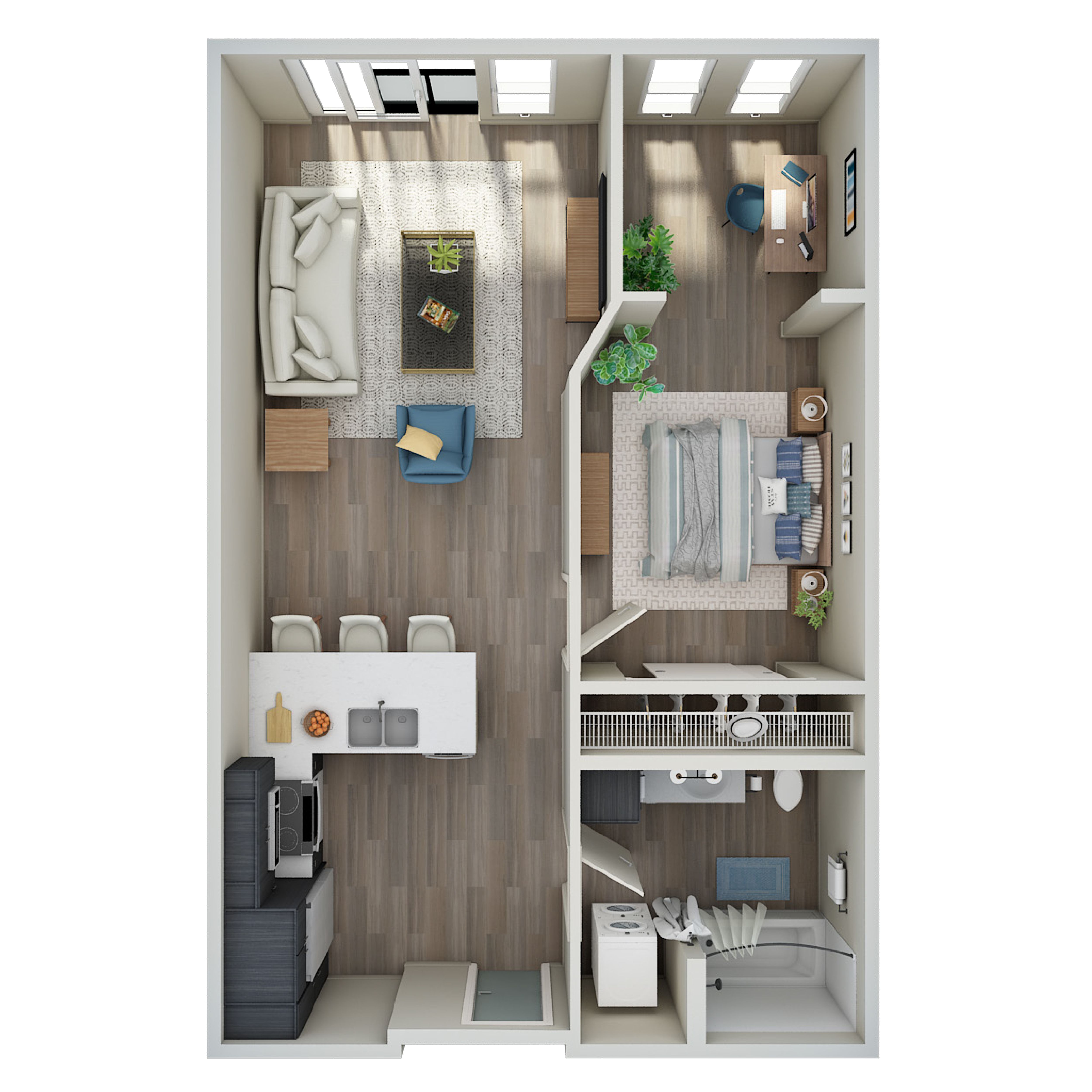 1 Bed, 1 Bath Den - F