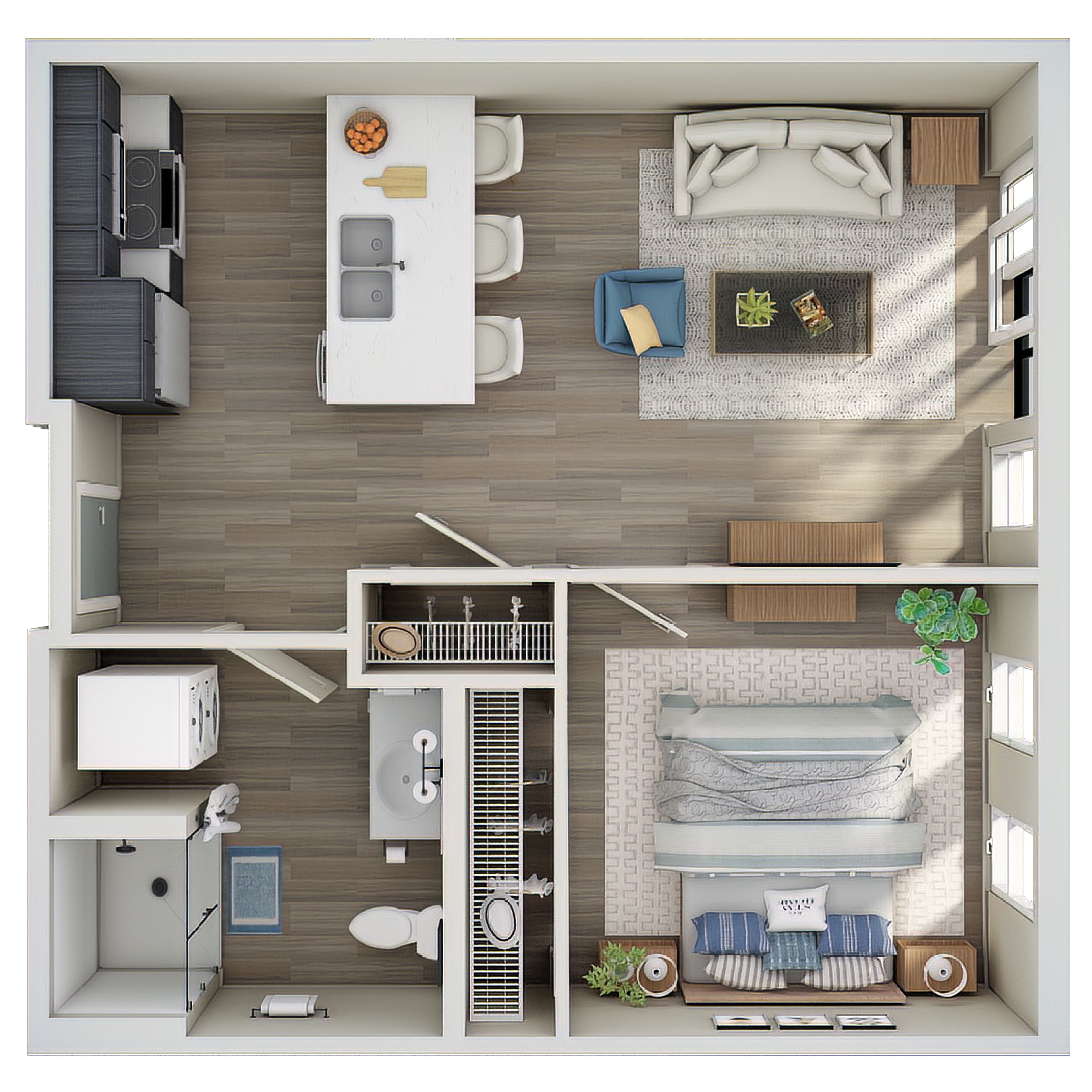 1 Bed, 1 Bath - A