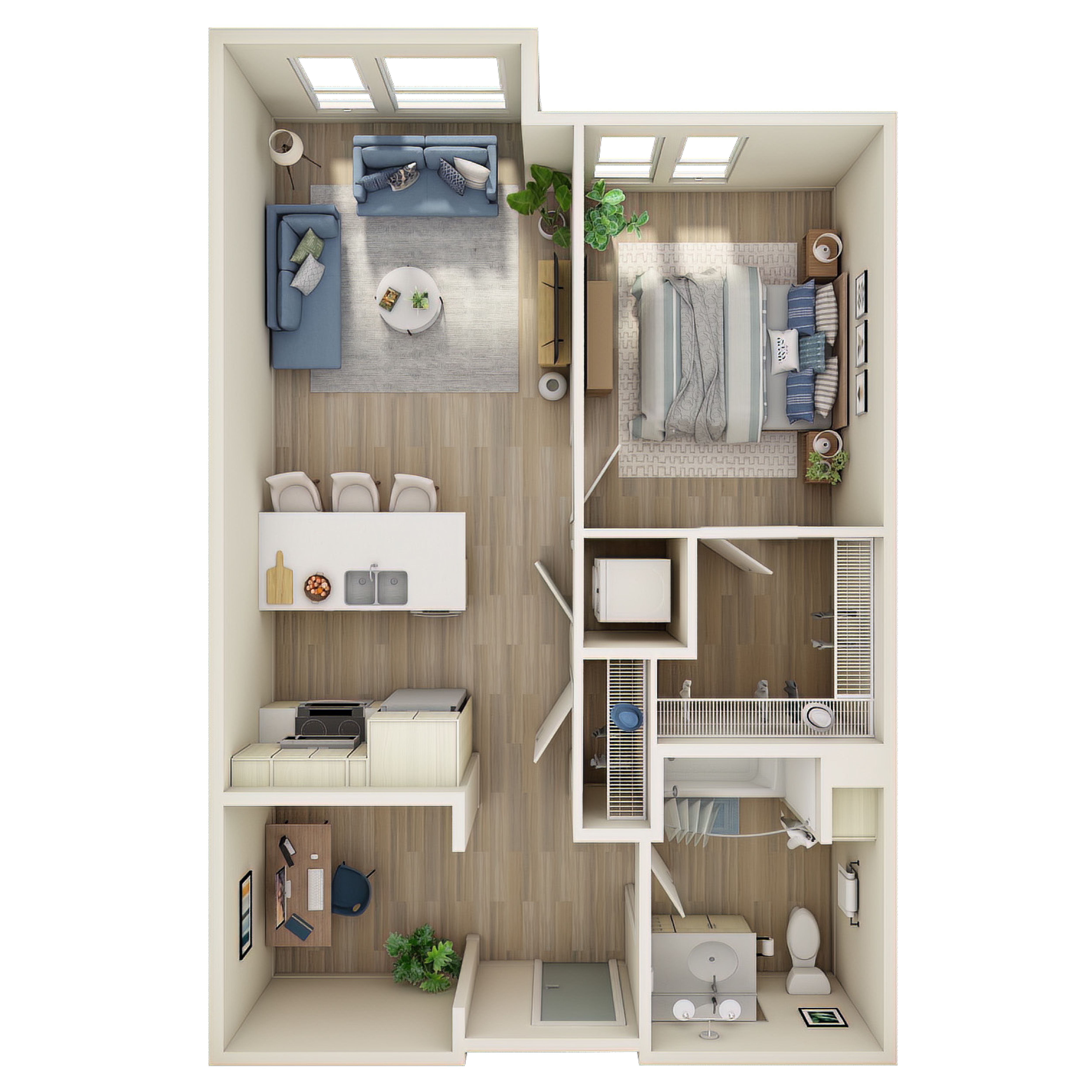 1 Bed, 1 Bath Den - J