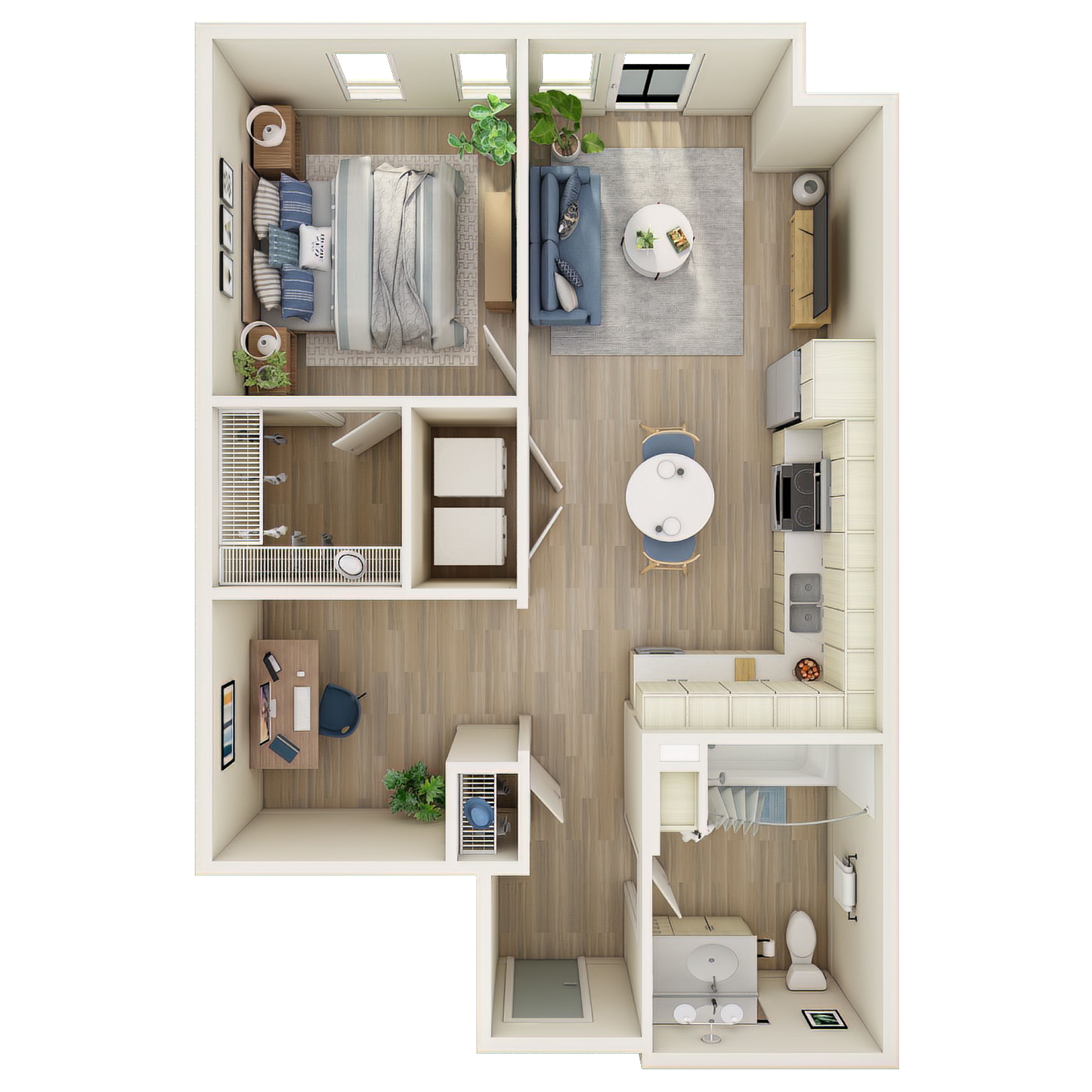 1 Bed, 1 Bath Den - M