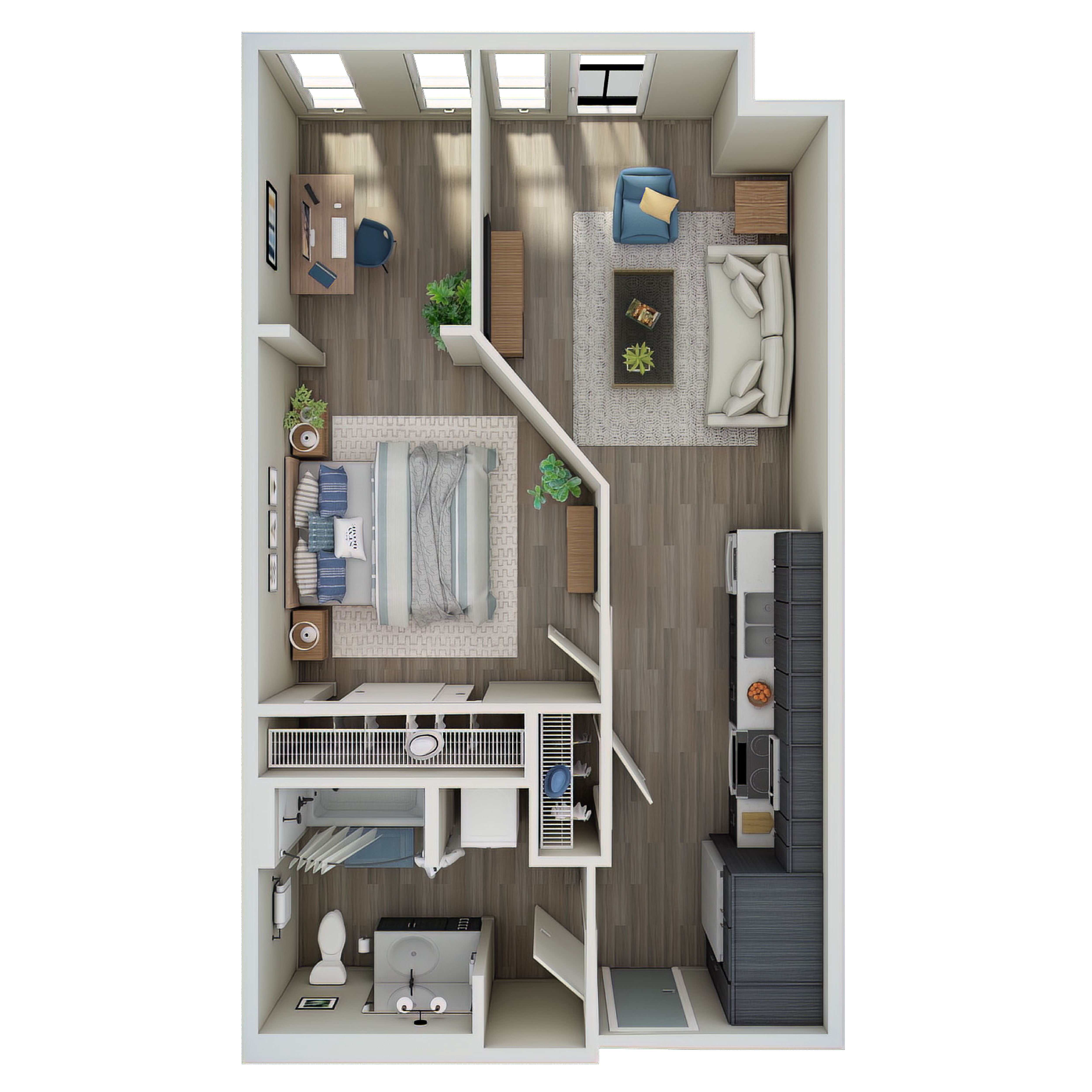 1 Bed, 1 Bath Den - O