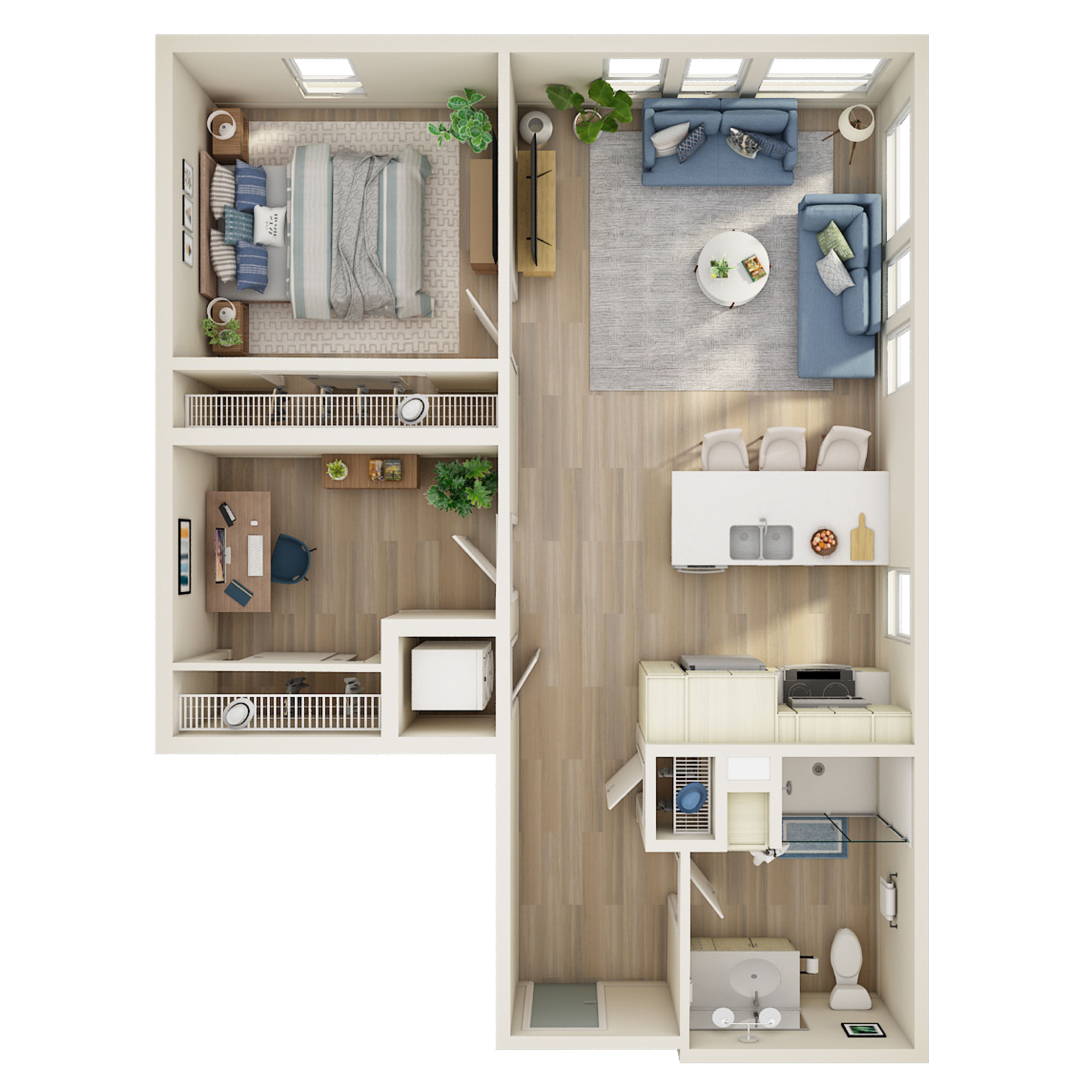 1 Bed, 1 Bath Den - P