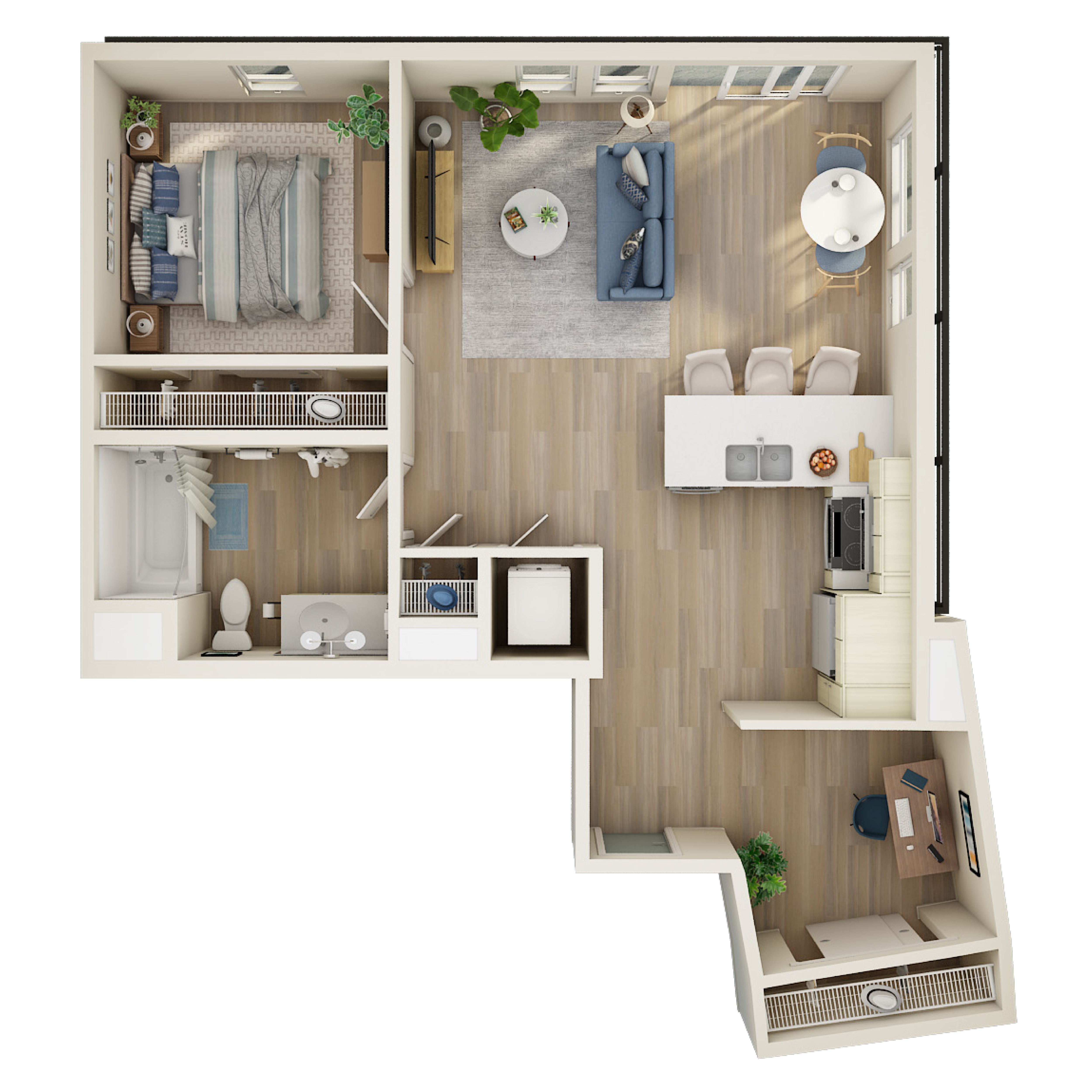 1 Bed, 1 Bath Den - Q