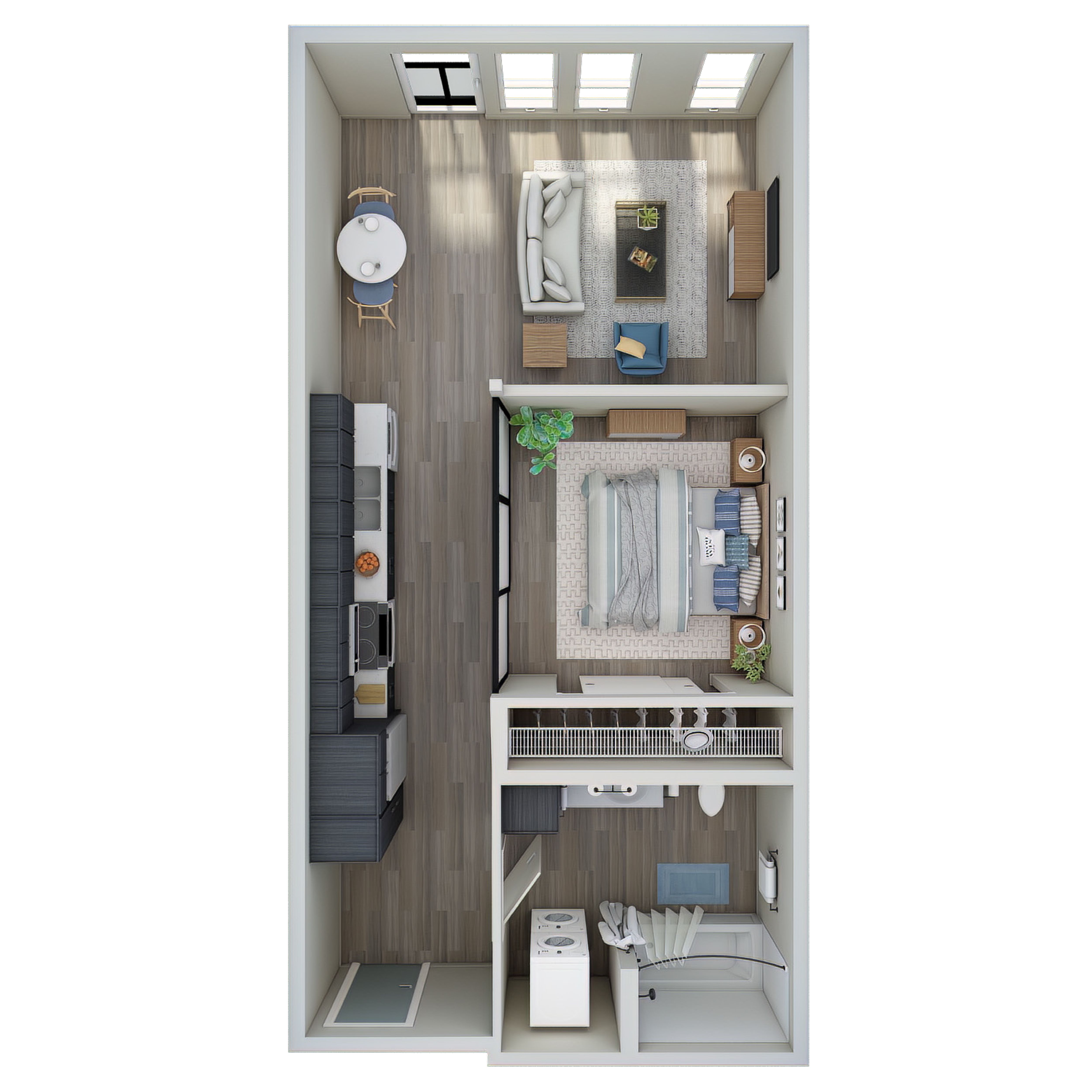 Open 1 Bed, 1 Bath - B