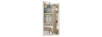 Open 1 Bed, 1 Bath - E