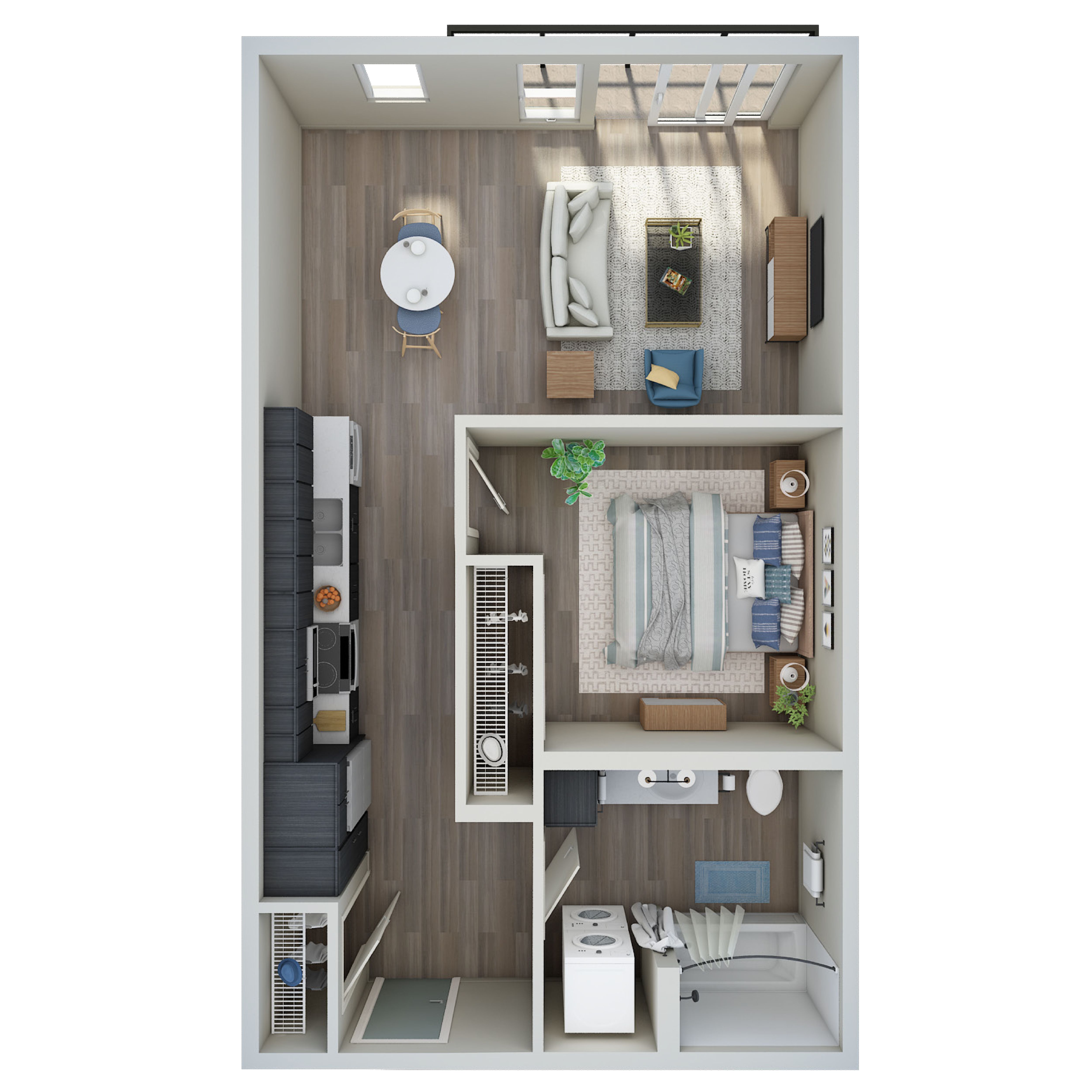 Open 1 Bed, 1 Bath - G