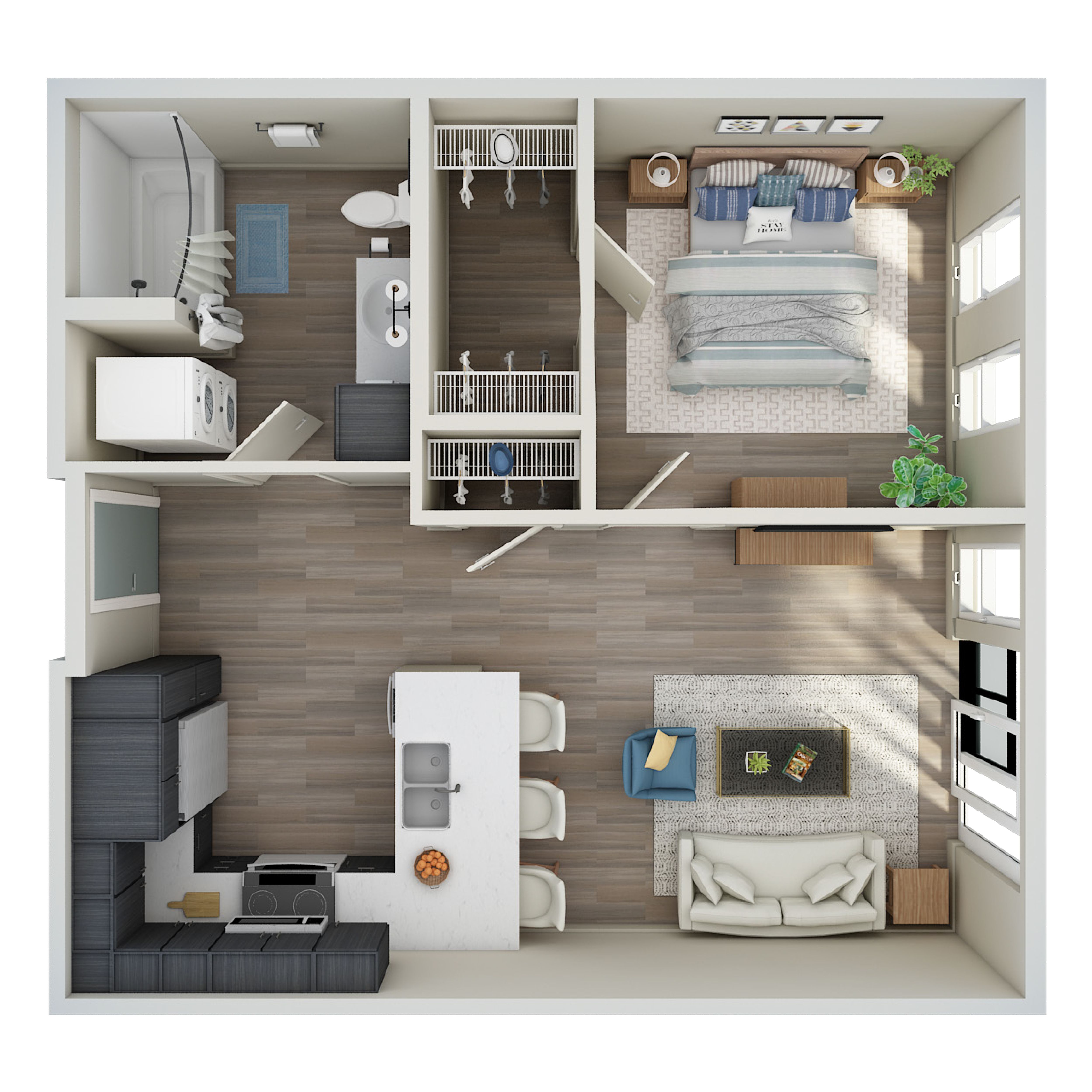 1 Bed, 1 Bath - E